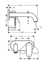 Смеситель для раковины Hansgrohe Vernis Blend 71576670 черный матовый