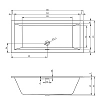 Акриловая ванна Riho Rethink Cubic 180x80 правая