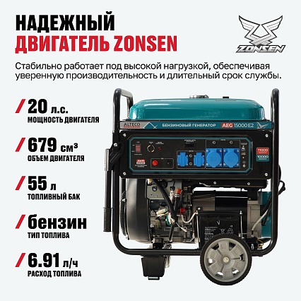 Бензиновый генератор Alteco AEG 15000 E2