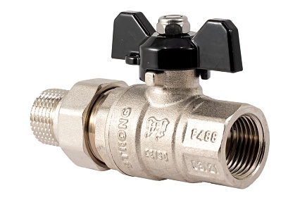 Шаровой кран PROFACTOR с полусгоном PF STRONG ручка бабочка в/н 1/2 дюйма PF UBV 278