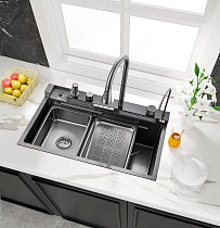 Кухонная мойка многофункциональная Savol 75 см S-SC001Q графит