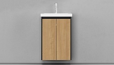 Мебель для ванной Velvex Klaufs 50 см подвесная, черный матовый/дерево шатанэ