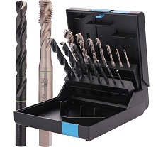 Набор метчиков VOLKEL машинных спиральных M3-M12 +сверла HSSE 14пр V47866