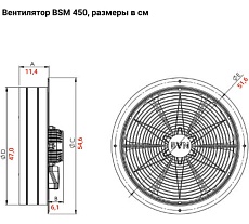 Осевой промышленный вентилятор BVN BSM 450