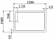 Поддон для душа Cezares TRAY-A-AH-120/100-15-W 120x100 акриловый