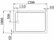 Поддон для душа Cezares TRAY-A-AH-120/100-15-W 120x100 акриловый