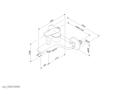 Смеситель для ванны AM.PM Joy F85E10000 хром