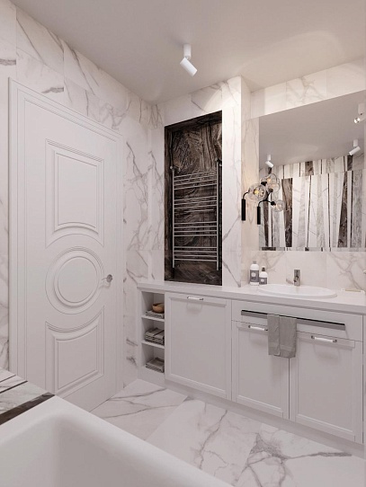 Дизайн-проект ванной комнаты "Мраморное великолепие".