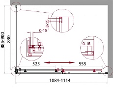 Душевой уголок BelBagno Acqua 110x90 ACQUA-AH-1-110/90-C-Cr прозрачный, хром