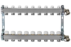 Коллекторная группа из нержавеющей стали ColSys с отсечными, термостатическими и дренажными клапанами, 9 выходов 1805R22509