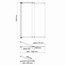 Шторка для ванны WasserKRAFT Main 41S02-100L 100x140 см матовое стекло WasserSchutz, с фиксатором, L