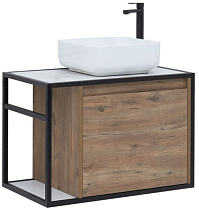Мебель для ванной Aquanet Nova Lite Loft 75 см со столешницей, чаша справа, дуб рустикальный