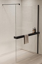 Душевая перегородка Vincea Walk-In VSW-1HR110CLB 110x200 черный матовый, прозрачное