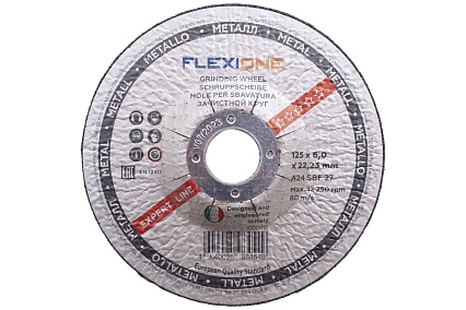 Круг зачистной по металлу и нержавейке (125х6х22.23 мм; A24 SBF27) Flexione 10001118