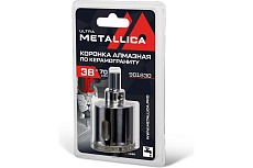Коронка алмазная 38x70 мм, #46, со сверлом, по керамограниту, плитке, в блистере METALLICA Ultra 901830