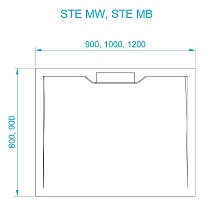 Поддон для душа RGW STE MB 100x80 52342810-14, черный мрамор