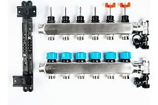 Коллекторная группа с расходомерами Federica Bugatti FB 1&quot;x3/4&quot; 6 выходов, нержавейка 2015357