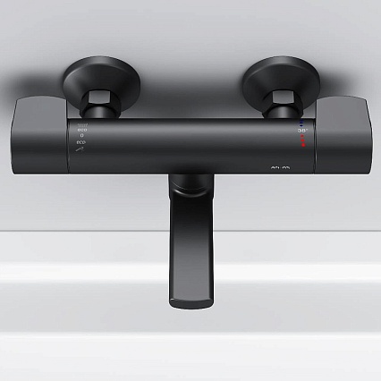Смеситель для ванны Am.Pm X-Joy F85A50022 с термостатом, черный