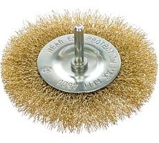 Щетка проволочная дисковая (100 мм; хвостовик 6 мм; сталь латунированная волнистая) Verto 62H321