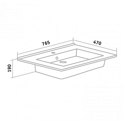 Тумба с раковиной Runo Манхэттен 75 см