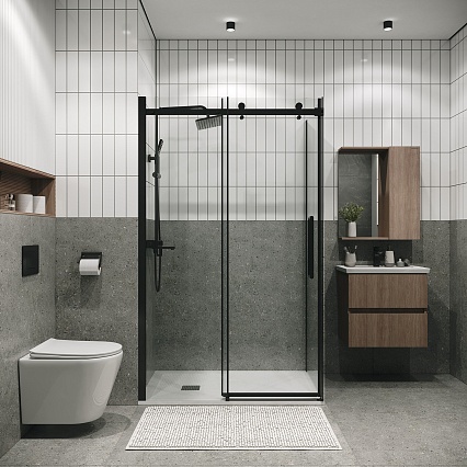 Душевой уголок Grossman Classic 120.K33.04.1080.21.00 100x80 прозрачный, черный матовый