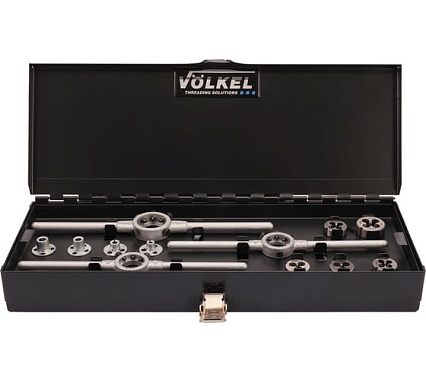 Набор плашек VOLKEL М3-М12 DINEN22568 HSS-G 19 предметов V49599