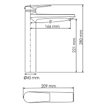 Смеситель для раковины WasserKRAFT Glan 6603H, черный глянец