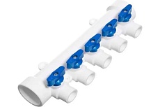 Коллектор полипропиленовый Millennium 32 мм, с кранами, 5 выходов, синяя ручка 3M62-mnb-320520