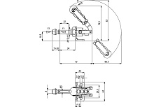 Плунжерный зажим с горизонтальным кронштейном KUKAMET нержавеющая сталь, усилие 80 кг S511-1