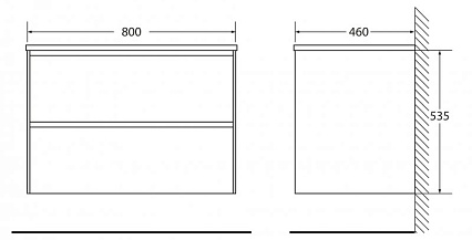 Тумба с раковиной BelBagno Pietra 80 см Stone