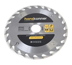 Диск пильный 190х30/20 мм, 24Z Hanskonner H9022-190-30/20-24