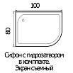 Поддон для душа Wemor 100/80/24 L 100x80 левый