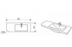 Раковина со столешницей Kolpa-San Lux Concept 150 L