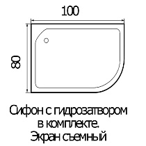 Поддон для душа Wemor 100/80/24 L 100x80 левый