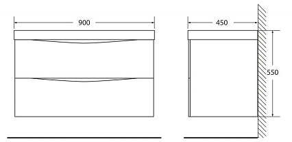 Раковина BelBagno Marino 90 BB900/450-LV-MR-PR