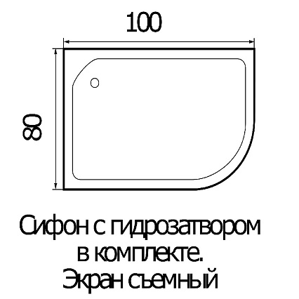 Поддон для душа Wemor 100/80/24 L 100x80 левый