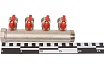 Коллектор Henco 1" с красными шаровыми кранами, 3/4"НР евроконус, 1"-4xEK14,16,18,20 VB060504-ROOD