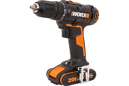 Аккумуляторная дрель-шуруповерт Worx 50Нм, 20В, 2Ач x2, ЗУ 2А, кейс WX108