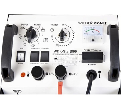 Пуско-зарядное устройство Wiederkraft 12/24 В, 800 А WDK-Start800