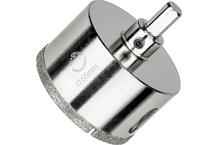 Коронка алмазная по керамограниту и керамике с центрирующим сверлом 65 мм Diamond Industrial DIDCSC065
