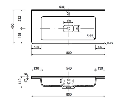 Тумба с раковиной Style Line Марелла Люкс Plus 80 см подвесная