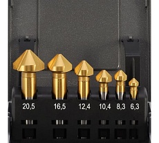Набор зенковок H-Tools 90гр. 6.3-20.5мм 3z HSSE-Co5 TiN 6шт 795806EHT
