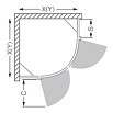 Душевой уголок Roltechnik Elegant Line GR2 80x80 четверть круга