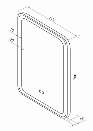 Зеркало Континент Russo Led 50x70 см с подсветкой, антипар ЗЛП2495