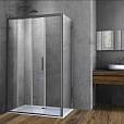 Душевой уголок Vincea Soft VSR-3SO9011CLGM 110x90 вороненая сталь, стекло прозрачное