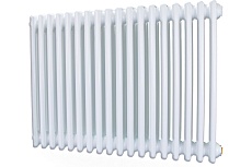 Стальной трубчатый радиатор Unilux 3057/20 нижнее подключение с клапаном, RAL9016, кроншт. в комплекте U-3057/20-BCV-9016