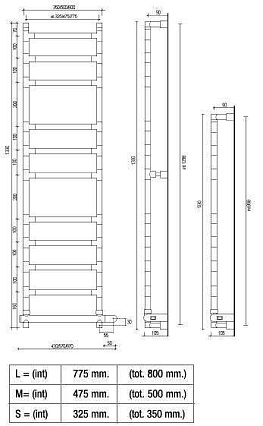 Полотенцесушитель электрический Margaroli Sereno 584-11 хром 5843711CRNB