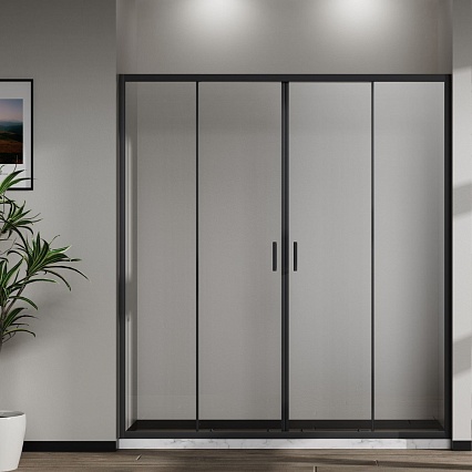 Душевая дверь Vincea Сити (City) VDS-5CT2170CLB 170x195 черный, прозрачная