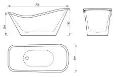 Акриловая ванна Gemy G9231B 170x80 черный