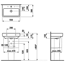 Раковина Laufen Pro 55 8.1895.8.000.104.1